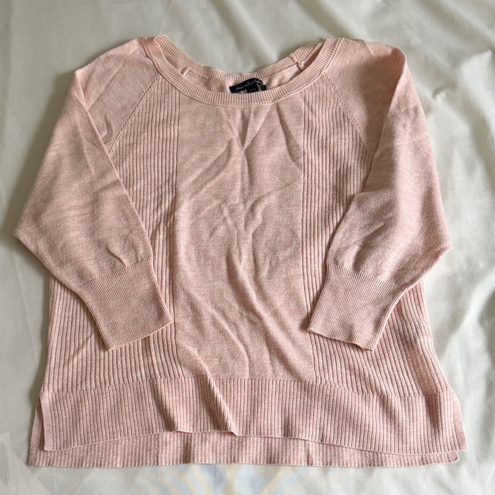 American Eagle Outfitters Light Pink Crew Neck Sweater